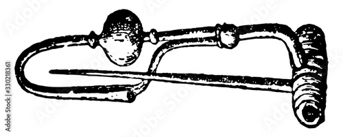 Brooch with pin in this design, vintage engraving.