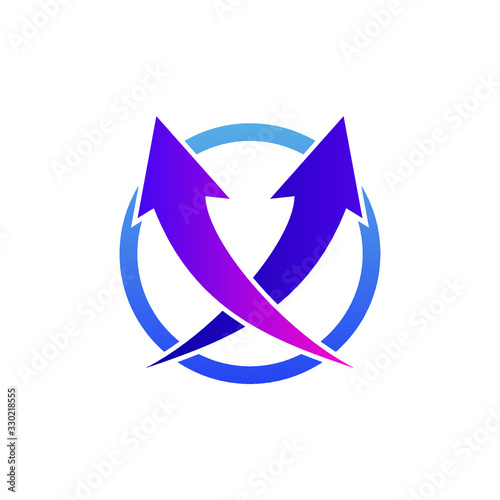 Letter x arrows logo design