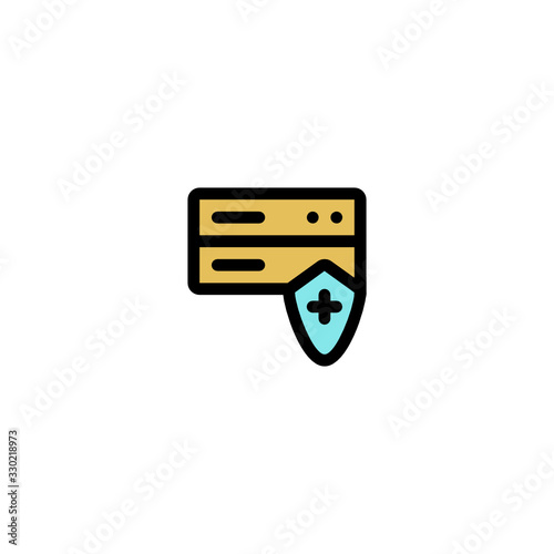 Server Maintenance Protection Icon, Logo, Vector