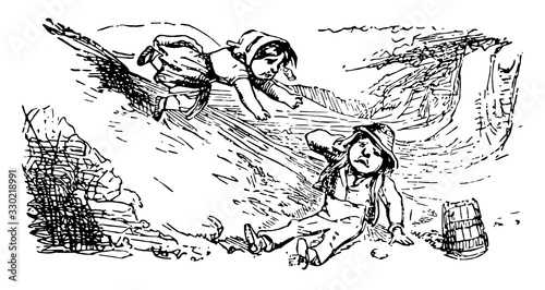 Jack and Jill, vintage illustration