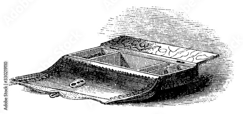 Washington's Writing-Case or Revolutionary relics, vintage engraving.
