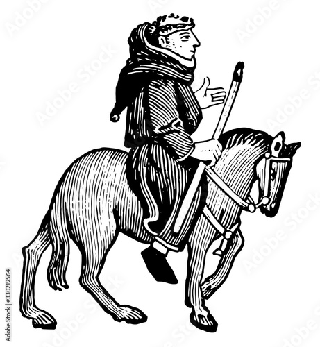 Slika na platnu The Friar from Chaucer's Canterbury Tales, vintage illustration