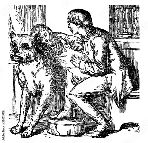 The Tinder Box, vintage illustration