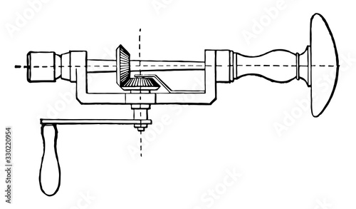 Boring Angle Brace, vintage illustration.