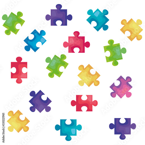 background of puzzle pieces icons vector illustration design