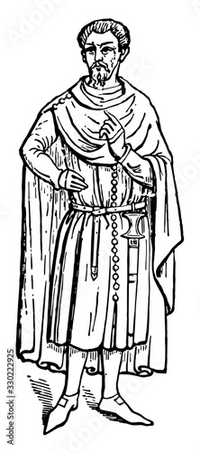 An average civilians, vintage engraving.
