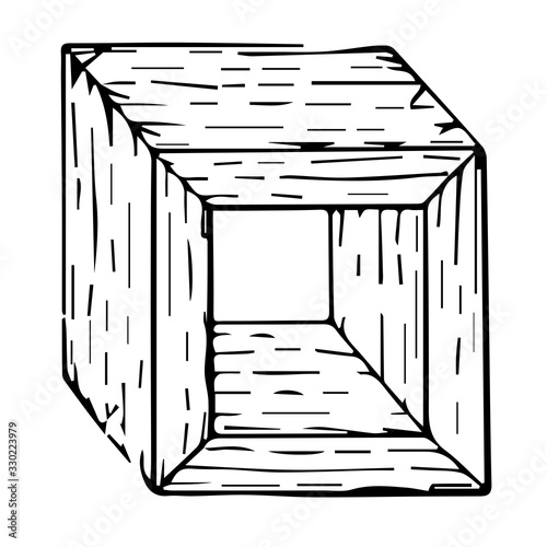Mitre joints, vintage illustration.