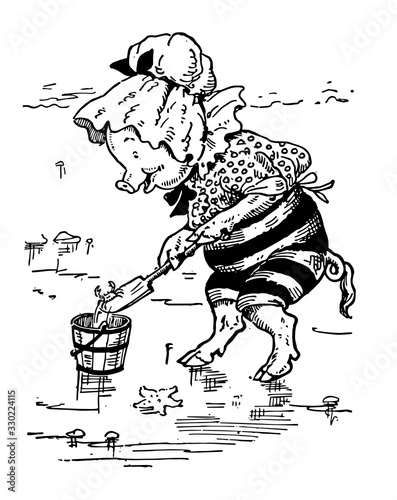 Little Miss Fat, vintage illustration