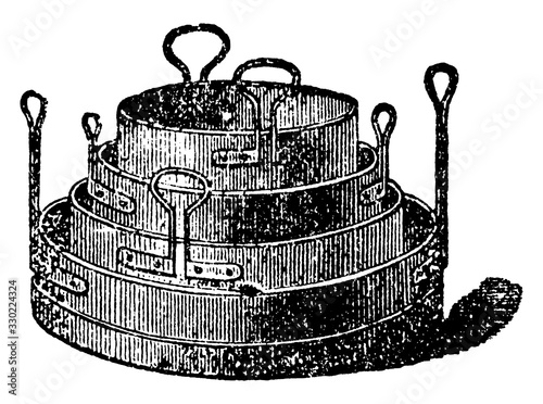 Set of Sieves, vintage illustration.