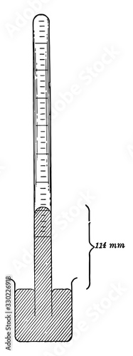 Mecury Barometer, vintage illustration