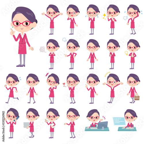 red glasses office women_emotion