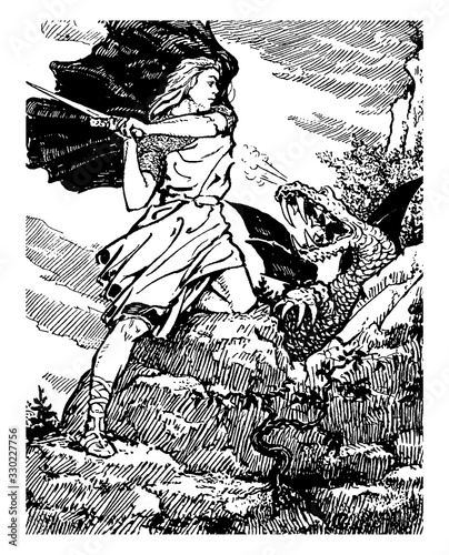 Siegfried, vintage illustration