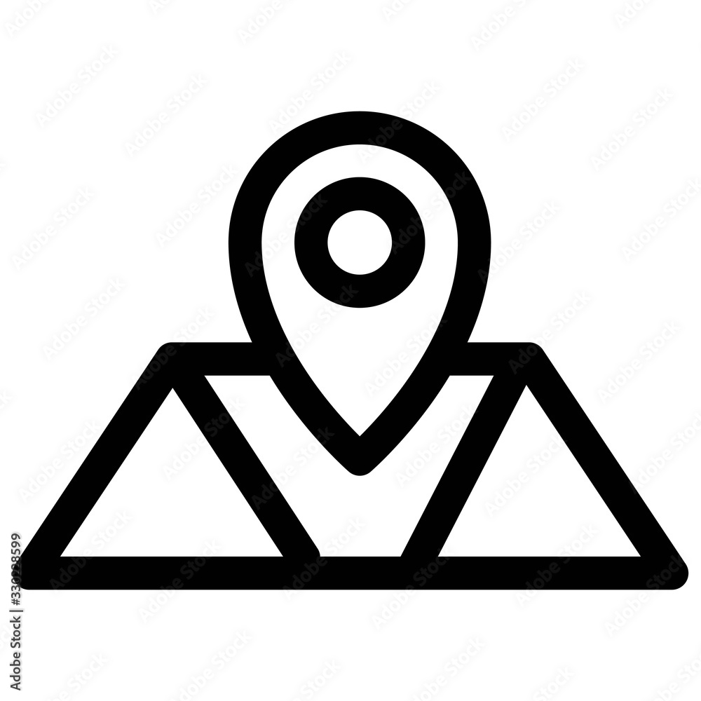 Location pin on map icon illustration. Place marker, gps, navigation sign.