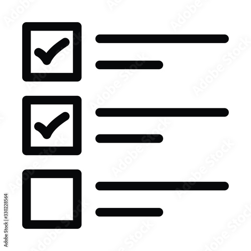 Clipboard or checklist icon in line style. Task list, audit report and check symbols. Done, tick, checkmark, approved signs. Checklist for modern mobile and web UI designs.