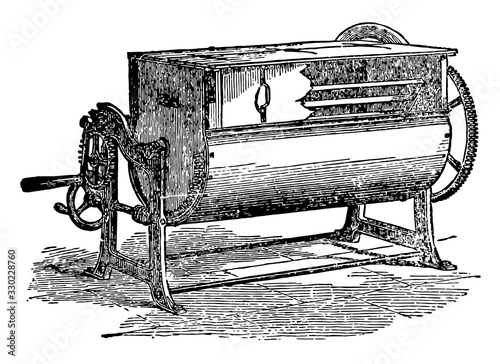 Kneading Machine, vintage illustration.