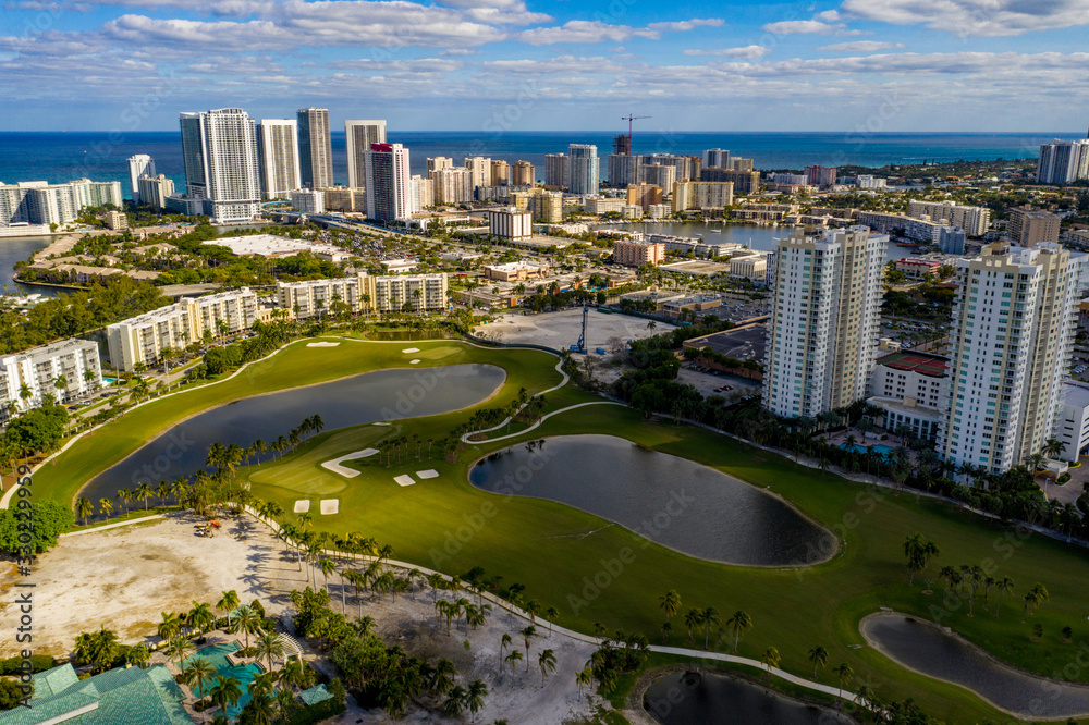 Obraz premium Future site of SLS Resort Residence Marina Hallandale Beach