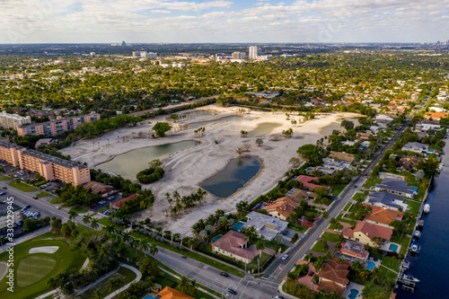 Aerial photo of SLS Resort Residence Marina Hallandale Beach