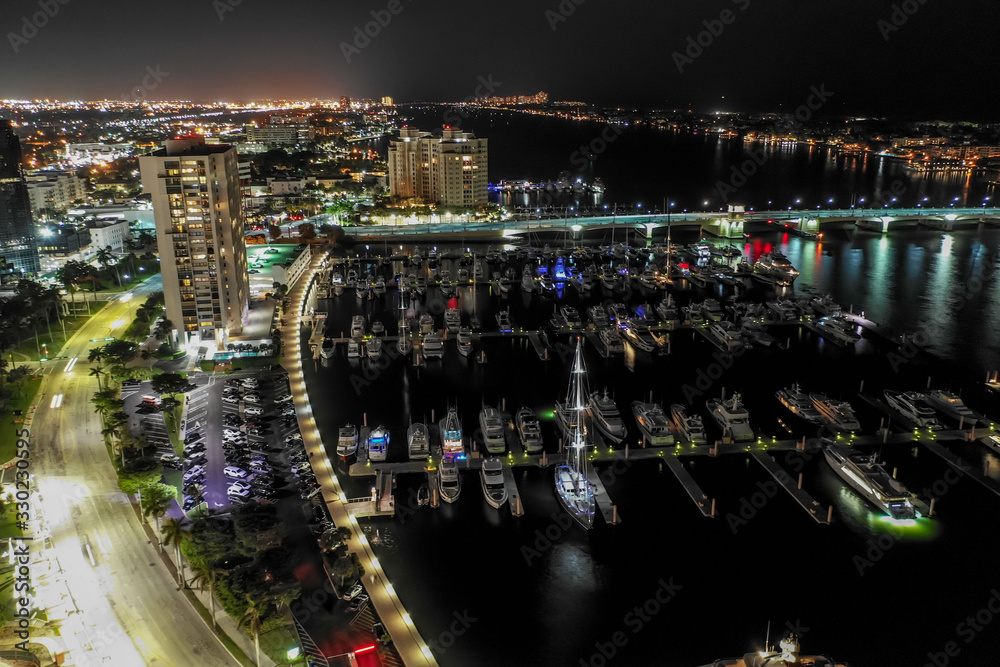 Fototapeta premium Aerial photo Palm Harbor Marina West Palm Beach FL