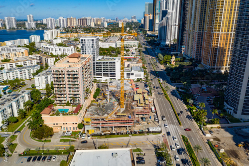 Aerial photo urora construction site Sunny Isles Beach FL