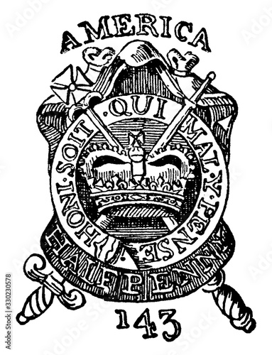 Slika na platnu Stamp, vintage illustration