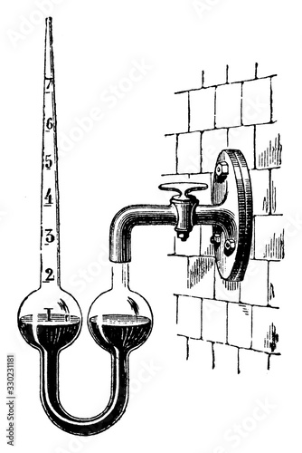 Manometer, vintage illustration.