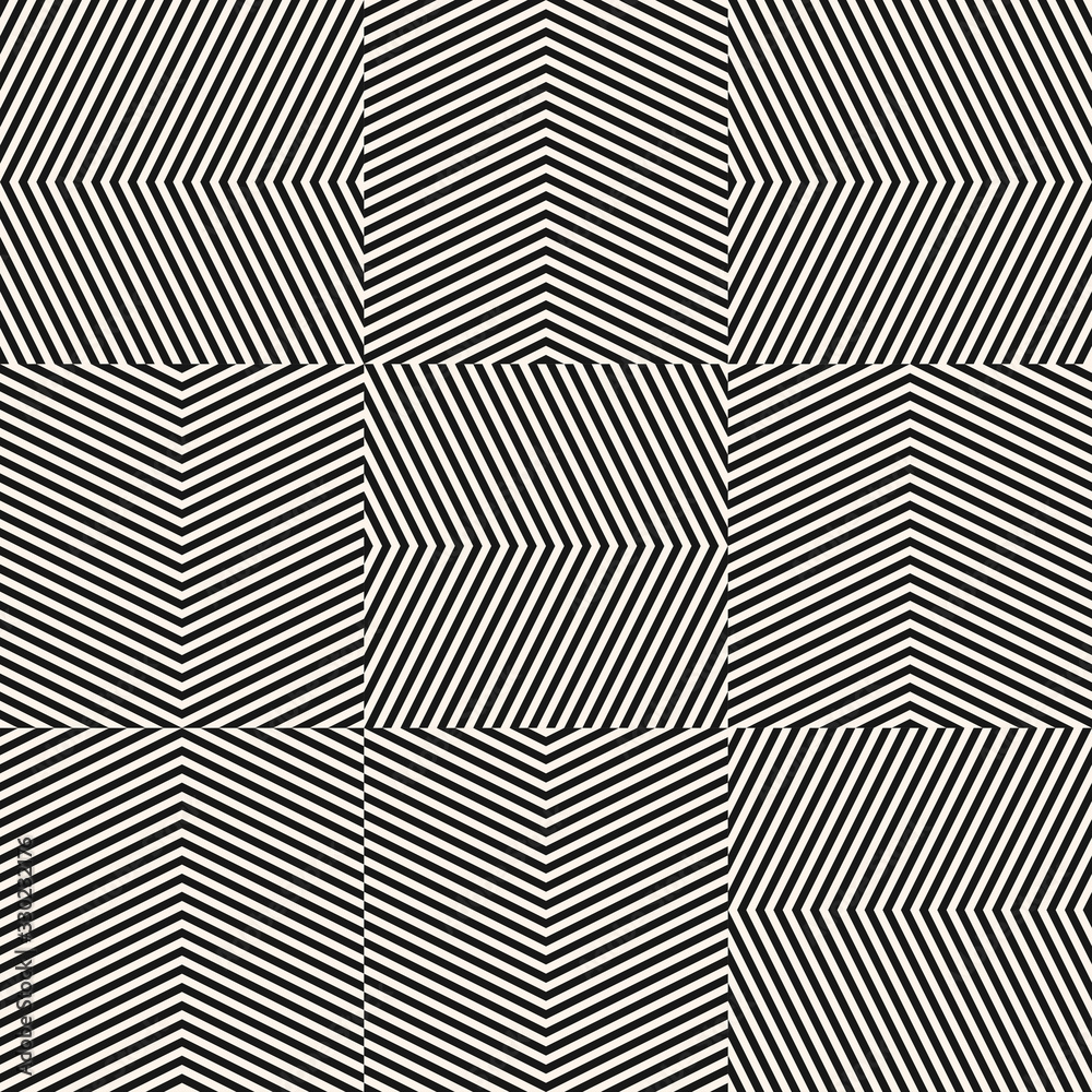 Vector geometric lines pattern. Abstract graphic striped ornament. Simple geometrical black and white stripes, zigzag shapes, chevron. Modern stylish linear background. Repeat design for decor, prints Vector geometric lines pattern. Abstract graphic striped ornament. Simple geometrical black and white stripes, zigzag shapes, chevron. Modern stylish linear background. Repeat design for decor, prints