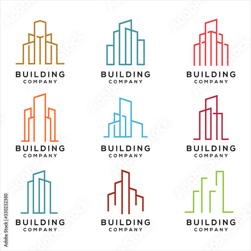 Set of Real Estate Monoline Logo Design