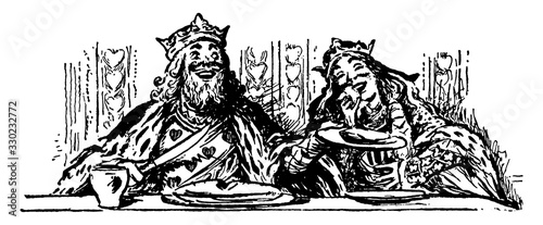 King and Queen, vintage illustration