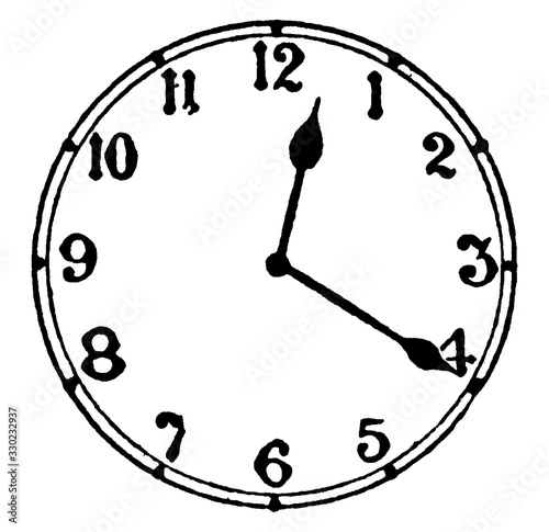 20 Minutes Past 12, vintage illustration.