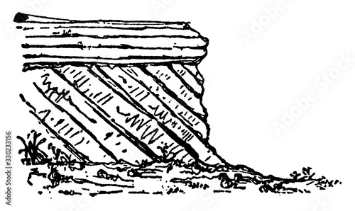 Unconformable Strata, vintage illustration