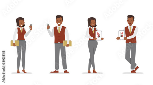business people working in office character vector design. no76