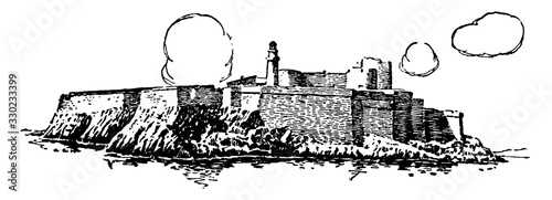 Chateau D'If, vintage illustration