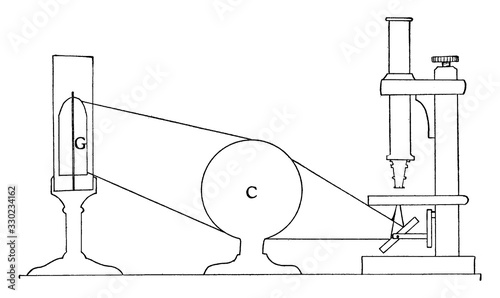 Illuminating Compound Microscope, vintage illustration