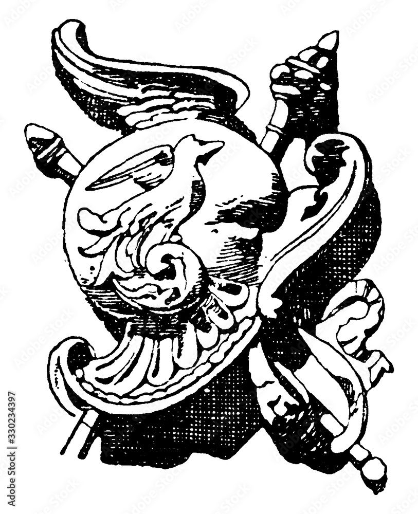 Fototapeta Renascence Trophy, vintage illustration.