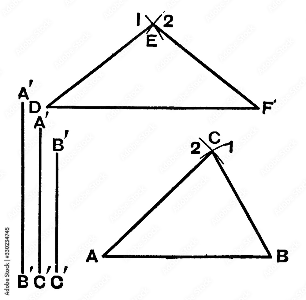 Construct Scalene Triangle, vintage illustration. Stock Vector | Adobe ...