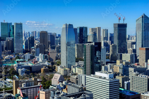 東京　2020年 景色　HDR 展望　展望台　俯瞰　遠景　昼間　快晴　青空 © Nobuaki Aoki