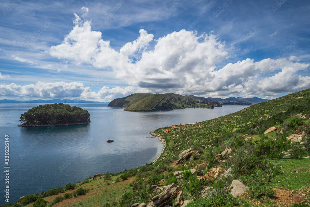 Island of the Sun (Spanish: Isla del Sol) in Lake Titicaca, Bolivia, South America