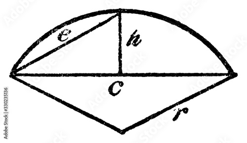 Circle Sector, vintage illustration.