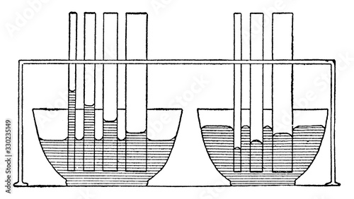Capillarity, vintage illustration.