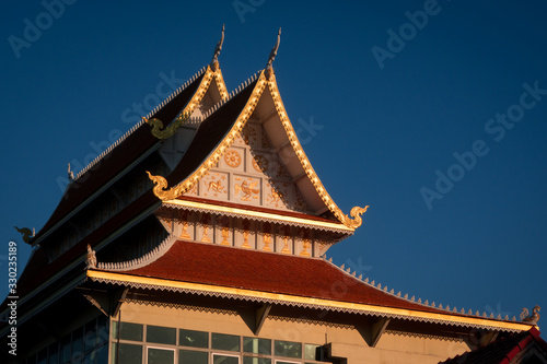 Golden rooftop of buddhist temple in Chiang Mai  Thailand