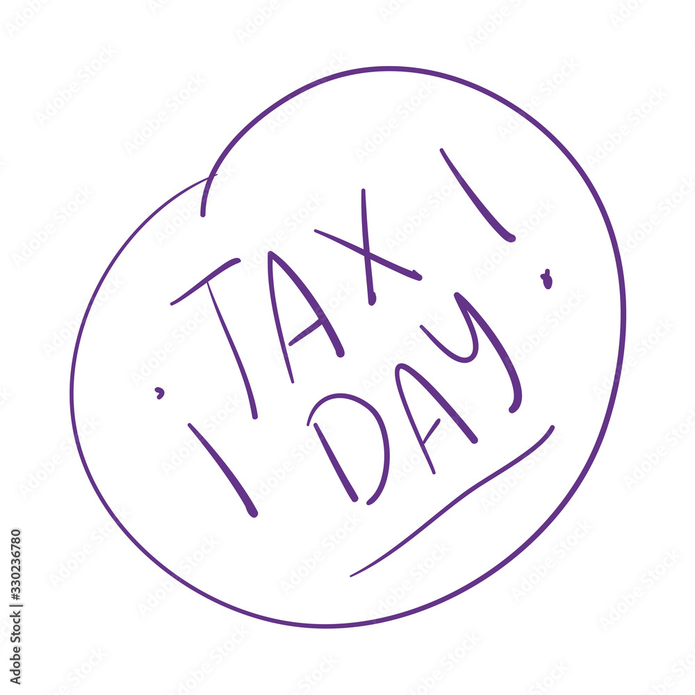 Fototapeta premium Isolated tax day text vector design