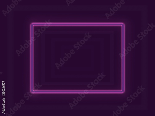 Violet neon frame ,abstract purple rectangle