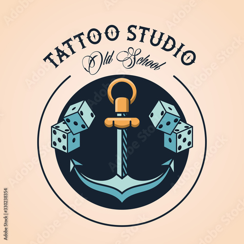 anchor and dices tattoo studio image artistic