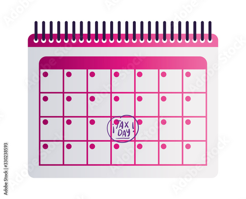 tax day calendar vector design