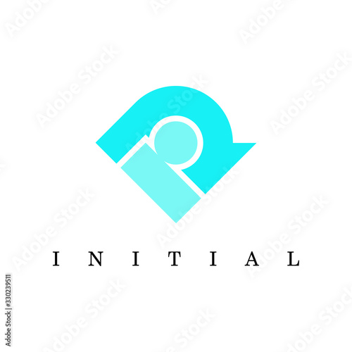 Line RR Letter Logo Element