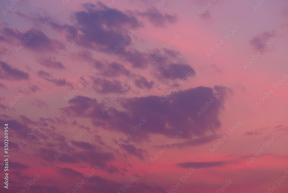 Fototapeta premium Beautiful twilight sky with clouds before sunset in the evening, Nature background