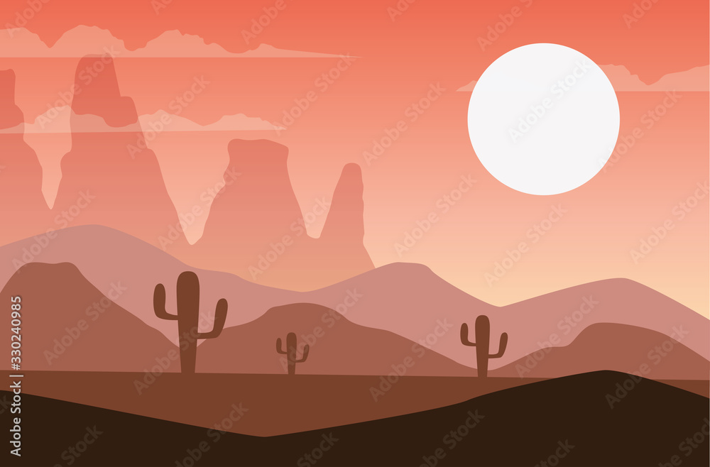 beautiful landscape with desert scene