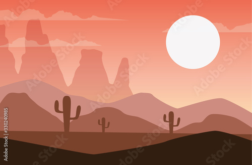 beautiful landscape with desert scene © Jemastock