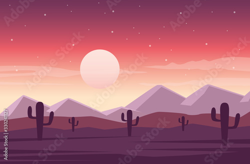 beautiful landscape with desert scene © Jemastock