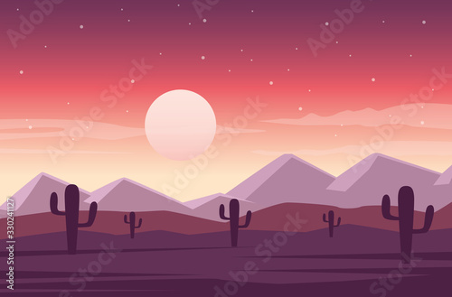 beautiful landscape with desert scene